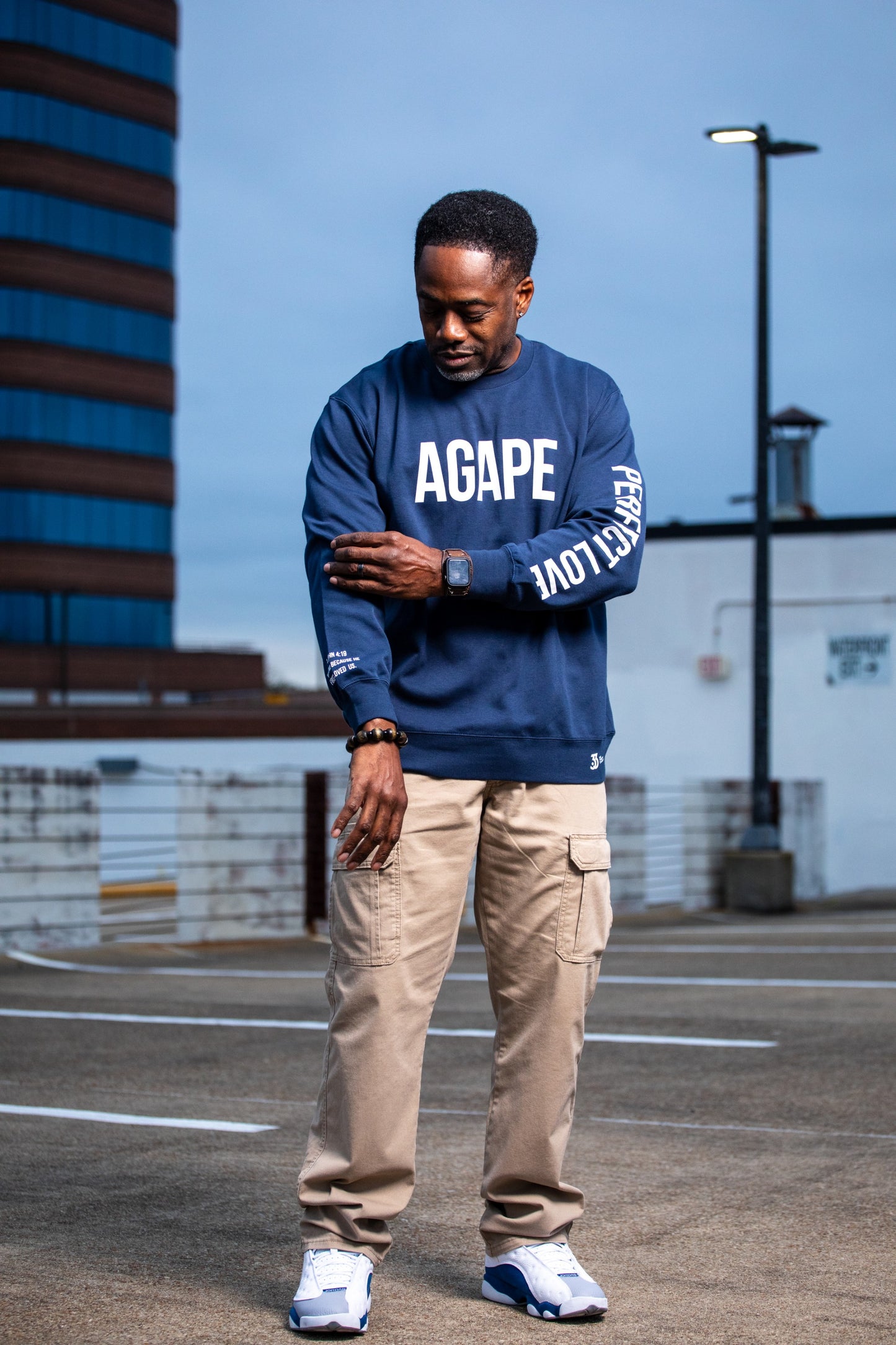 Agape Perfect Love Navy Sweater