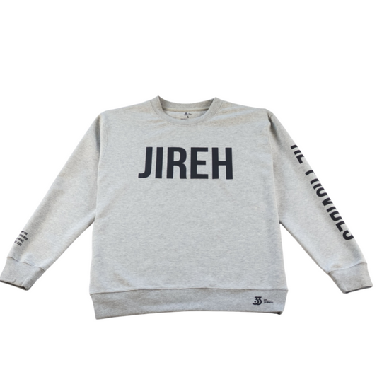 JIREH HE PROVIDES LIGHT GRAY SWEATER