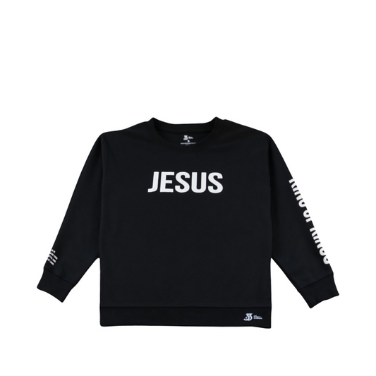 Jesus King Of Kings Sweater (Black/White)