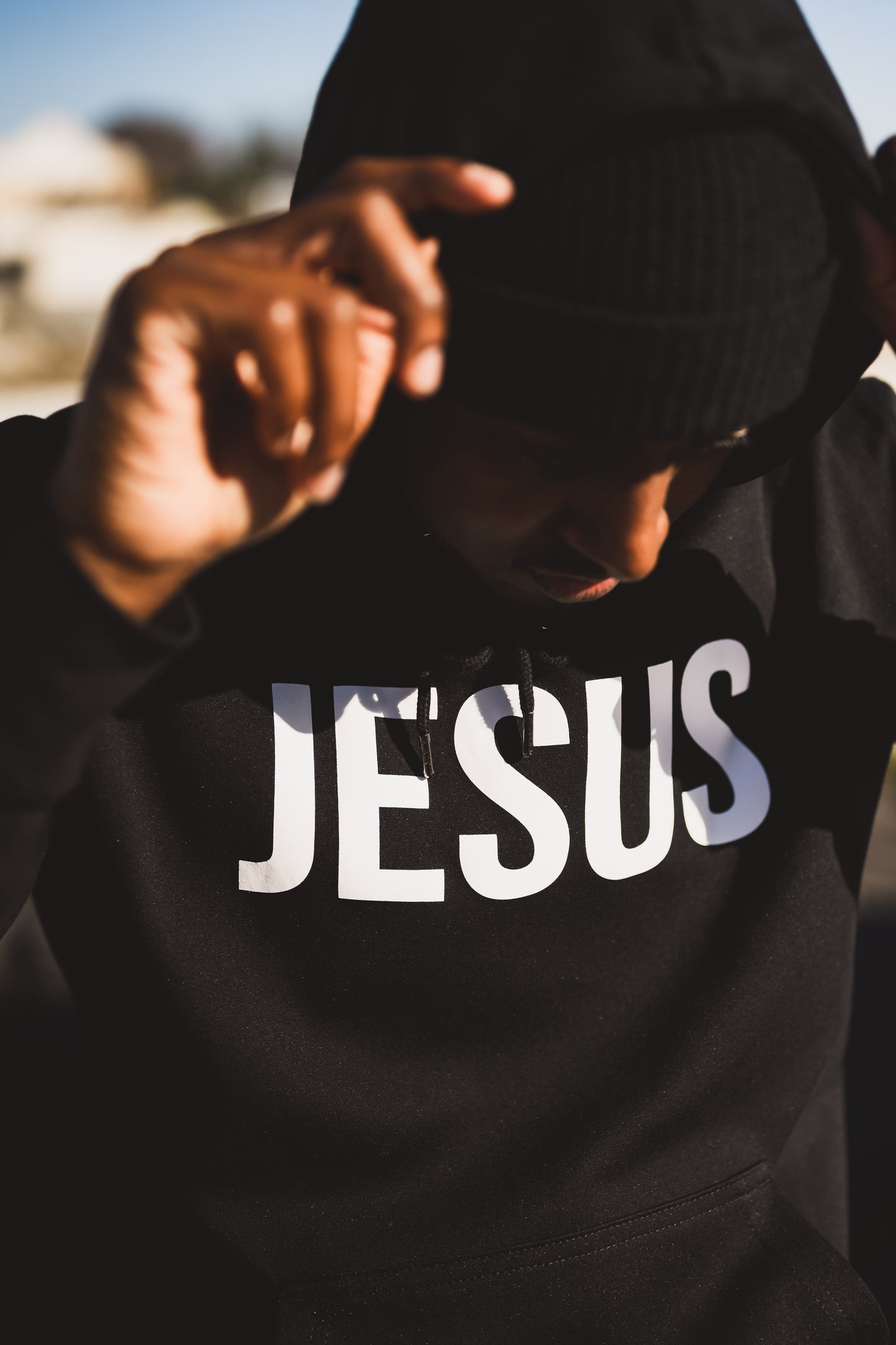 Jesus King Of Kings Hoodie (Black/White)